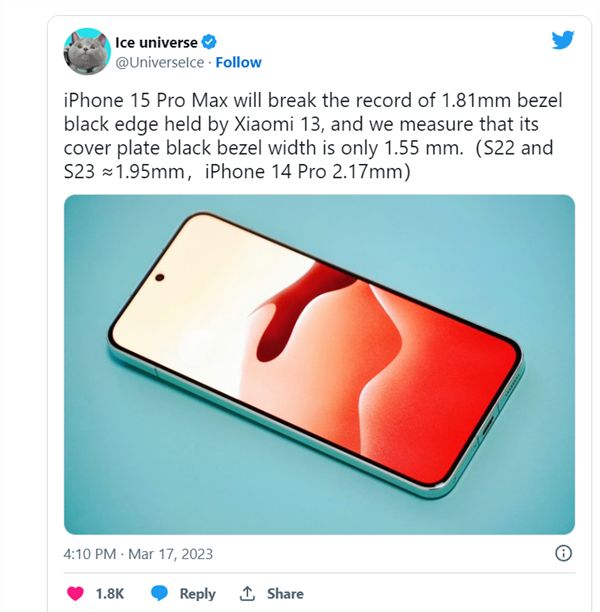 星欧注册:iPhone 15 Pro Max CAD外观渲染图曝光:最窄1.5mm将打破纪录